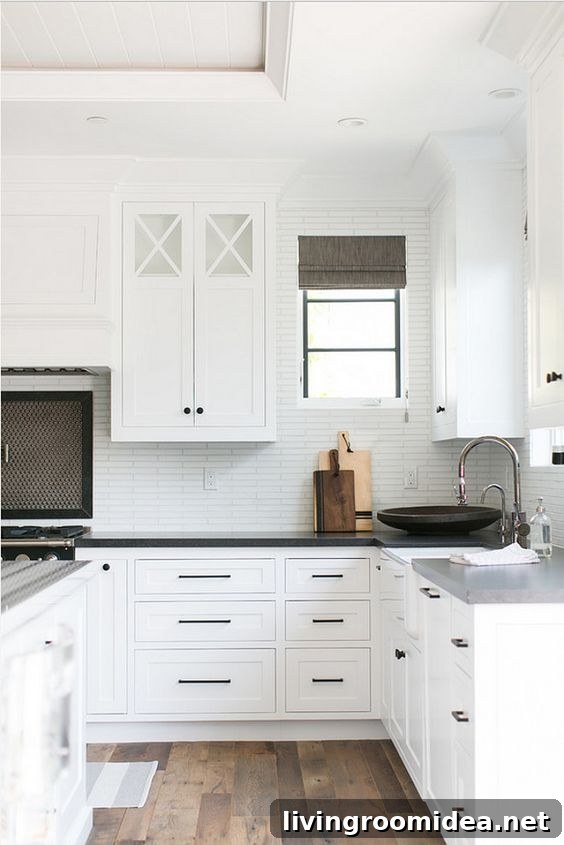 White Kitchen with Black Hardware - Brooke Wagner Design