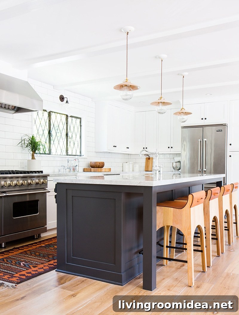 White Gray and Copper Kitchen Design - Amber Interiors - Photo by Tessa Neustadt