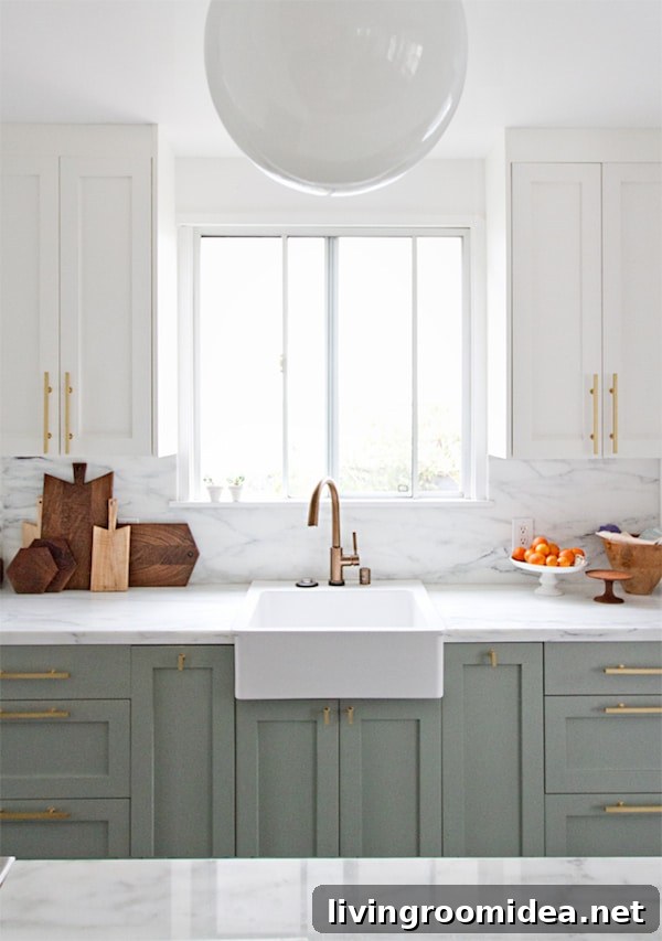 Apron-Front Farmhouse Sink - Kitchen by Sarah Sherman Samuel. Click through for more kitchen design ideas in the post!