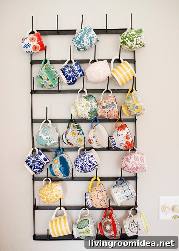 wall mug rack via Baked Bree