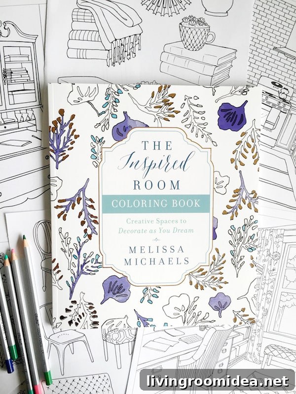 Home Decorating Adult Coloring Book - The Inspired Room