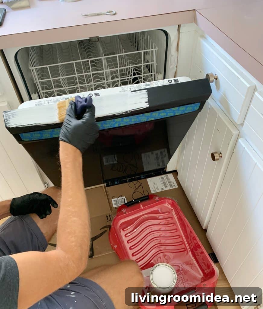 Painting Black Dishwasher With White Appliance Paint