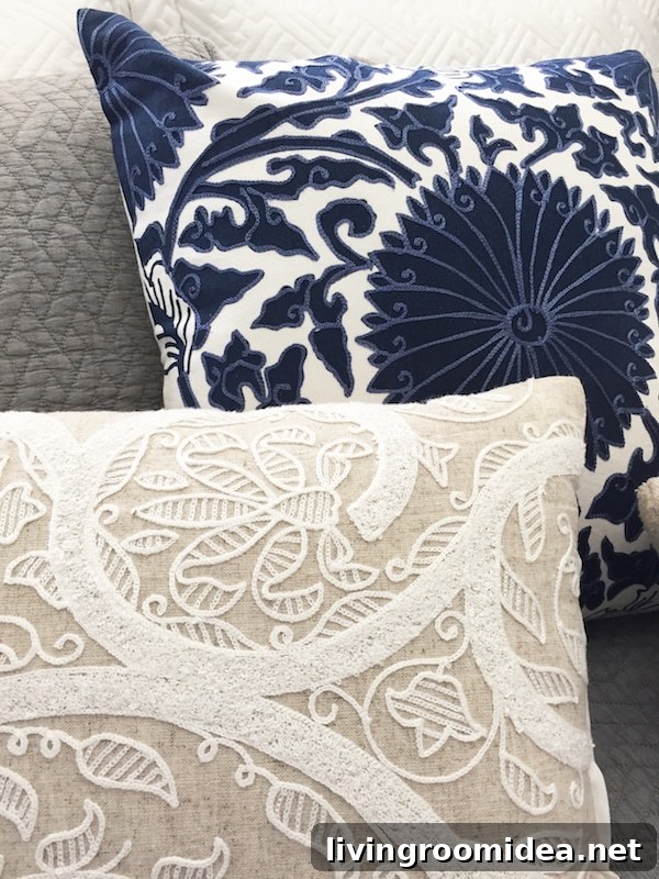 Patterned Pillows - Small Bedroom Makeover