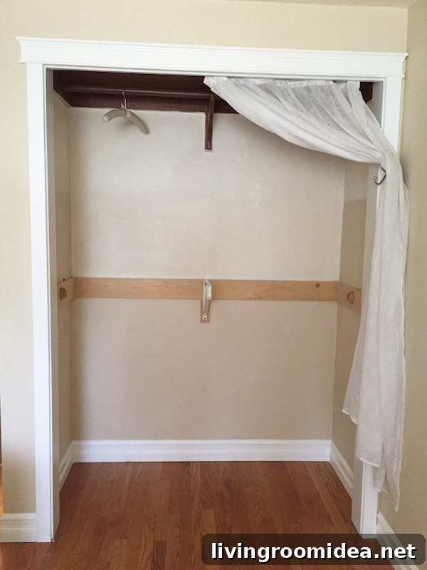 Closet Before - Small Bedroom Transformation