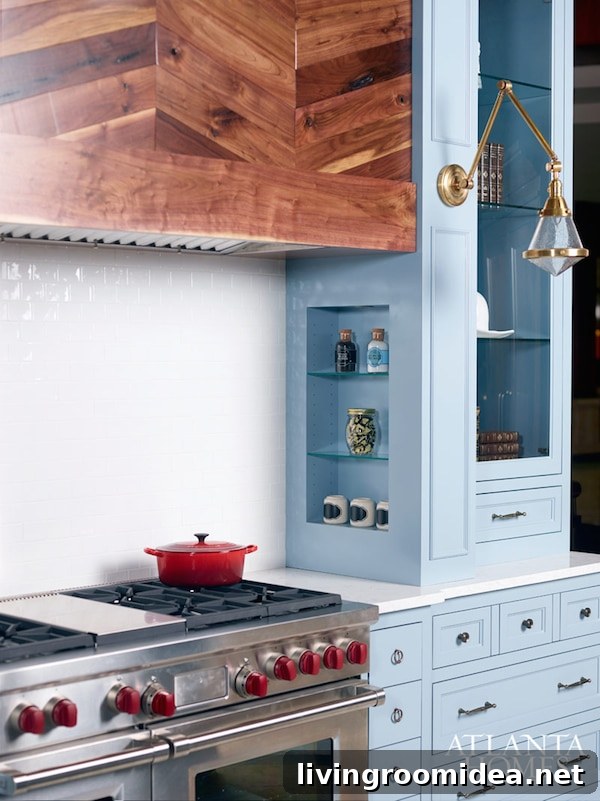 Powder Blue Kitchen Cabinets - Blue Kitchen Design - A round up of inspiration for colored kitchen cabinets