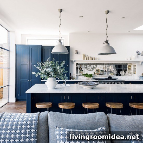 Navy Blue Kitchen - A round up of inspiration for colored kitchen cabinets