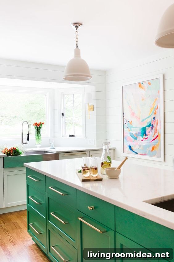 Colorful Kitchen Cabinet Ideas and Design Inspiration 9 Emerald Green Colored Kitchen Cabinets - A round up of inspiration for colored kitchen cabinets