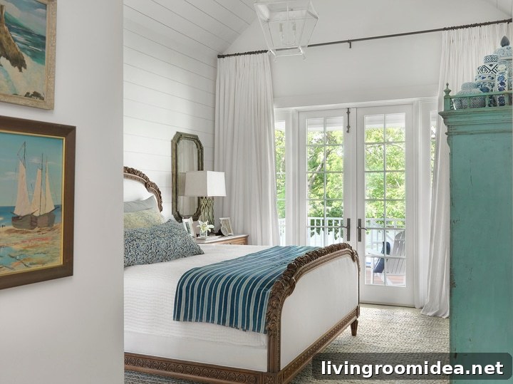 Nautical Style Bedroom Amy Studebaker Design -Click through for more beautiful coastal rooms!