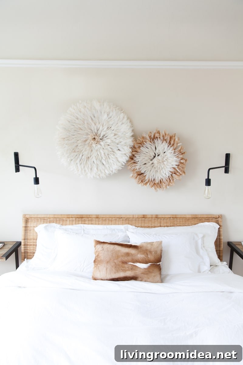 Juju Hat Bedroom Decor Over the Bed - Jen Kay via The Everygirl