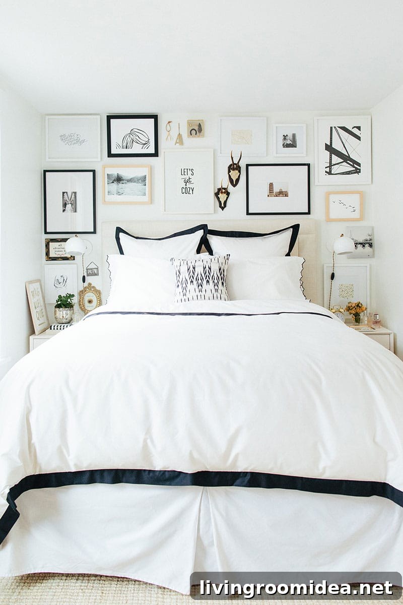 Small Bedroom Gallery Wall - The Everygirl - Alaina Danielle Home Tour