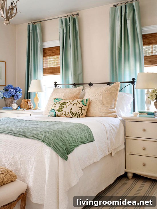 Pops of Teal Bedroom Colors BHG