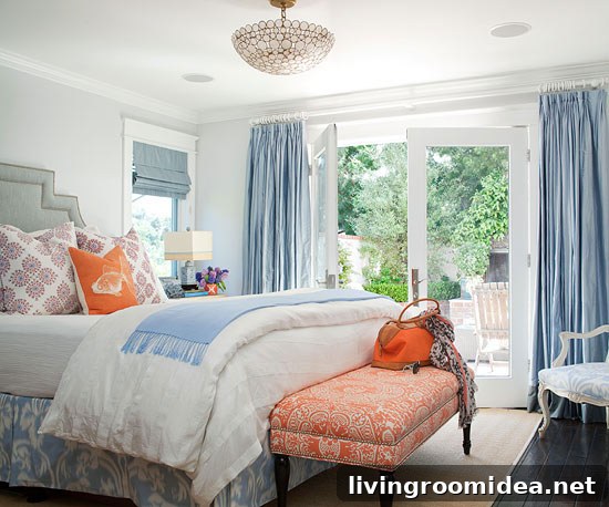 Pretty Bedroom Color Ideas for a Stylish, Cozy Space 9 Blue and Coral Bedroom Color BHG