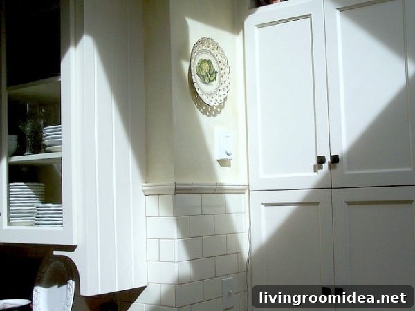 vertical tongue and groove paneling on cabinet backs and sides