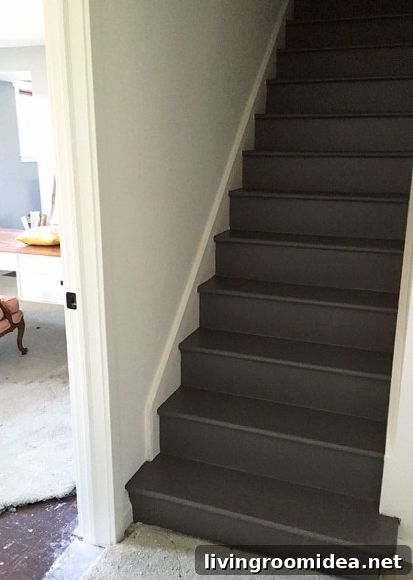 Painted Stairs Progress