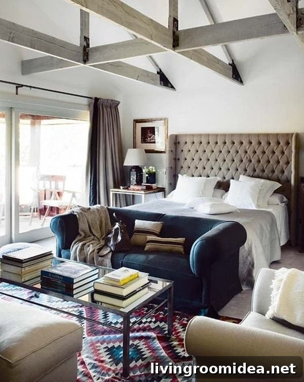 What to Put at the Foot of the Bed: Stylish Ideas and Storage Solutions 12 Seating area at the end of the bed - bedroom decorating ideas - Click through for ideas for what to put at the end of the bed!