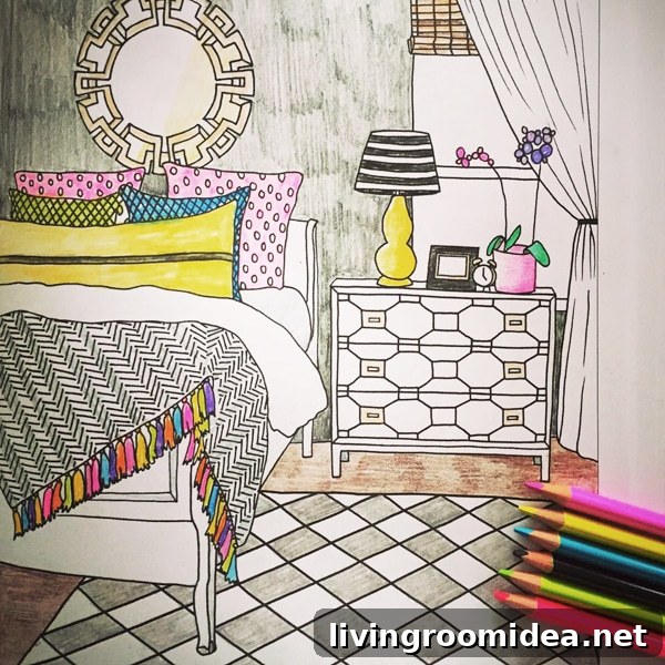 Celebrate National Coloring Book Day: Free Pages & Tips 11 The Inspired Room Coloring Book - Adult Coloring Book Interior Design