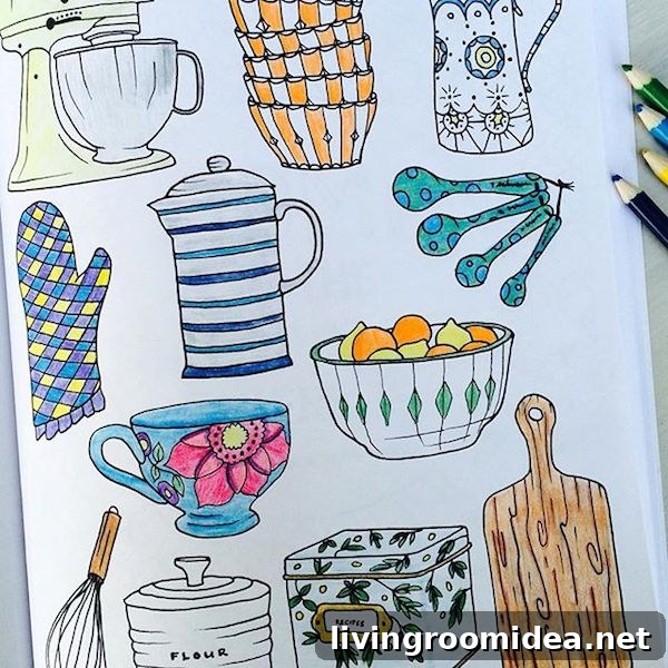 Interior Design Adult Coloring Book - The Inspired Room