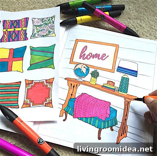 The Inspired Room Coloring Book - Interior Design Coloring Book