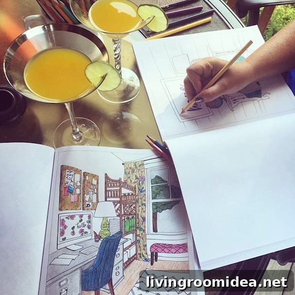 The Inspired Room - Interior Design Adult Coloring Book - Photo by More Than Hungry