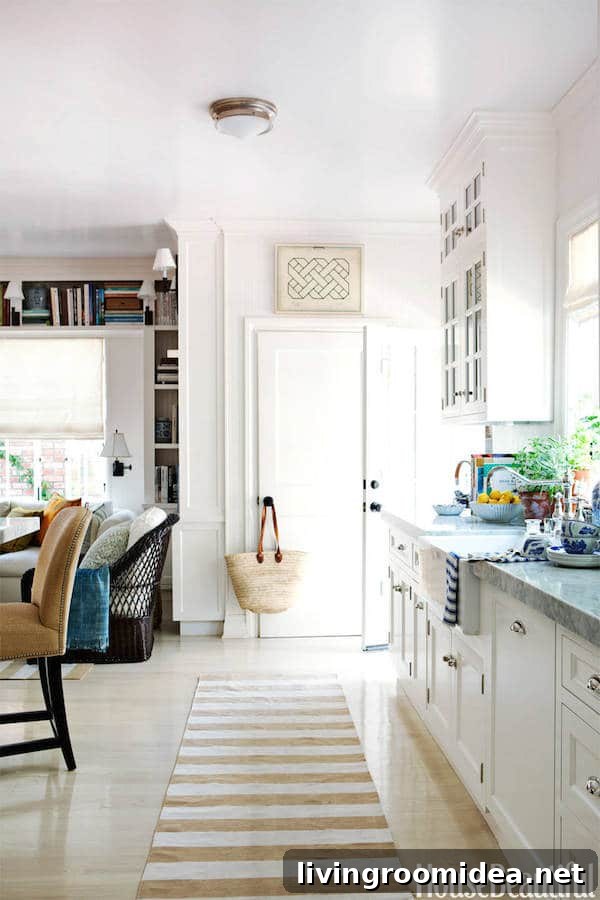 Striped Runner in the Kitchen - Mark D Sikes House