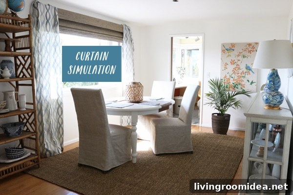 Curtain simulation - The Inspired Room Dining Room