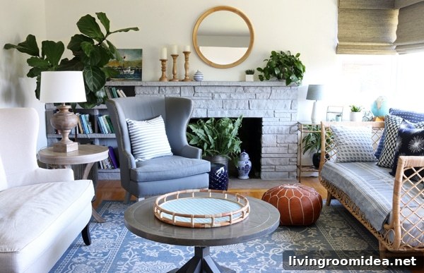 Woven Wood Window Shades: Before and After Room Transformations 8 Woven Wood Window Shades -- See the post for discount code for ordering! Inspiration for corner and wide windows, too.