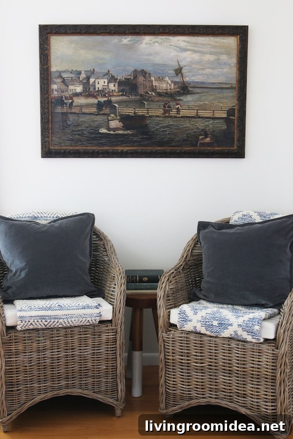 Click through to see a fall house tour of this small white brick cottage with eclectic coastal farmhouse style. 