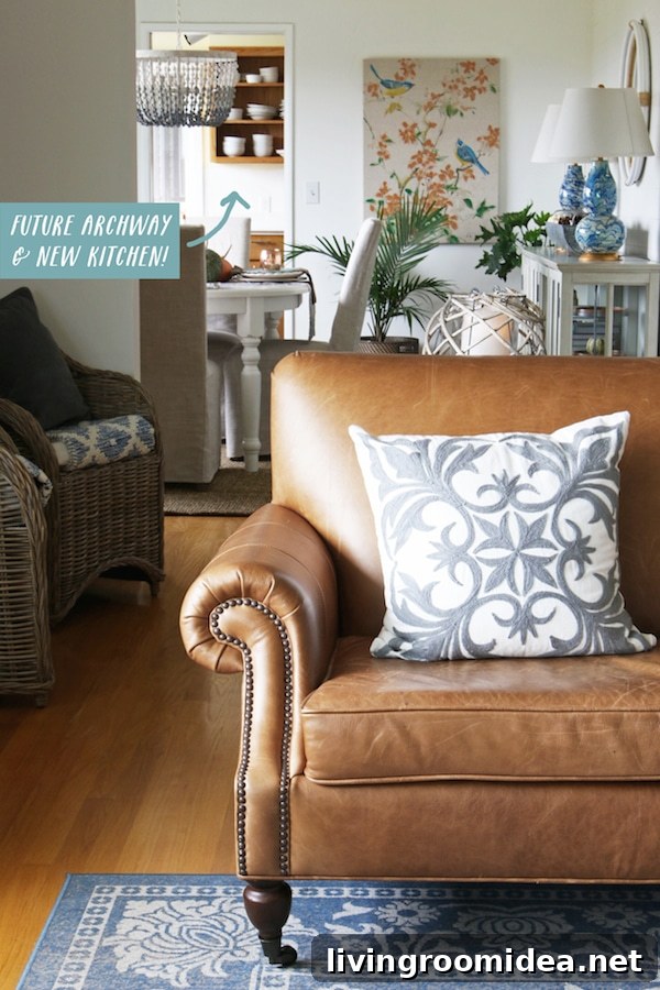 Click through to see a fall house tour of this small white brick cottage with eclectic coastal farmhouse style. 