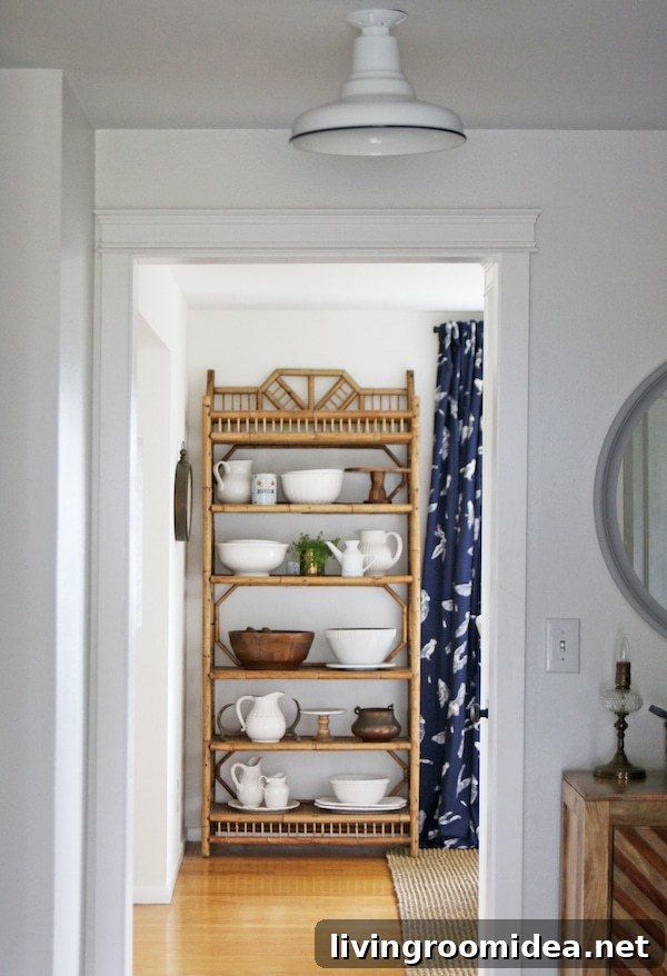Click through to see a fall house tour of this small white brick cottage with eclectic coastal farmhouse style. 