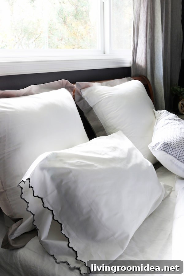 Make Your Bed for a Better Morning Routine | Crane & Canopy 6 Dark plum walls in cozy small bedroom! Sources, bedding and details are in the post.