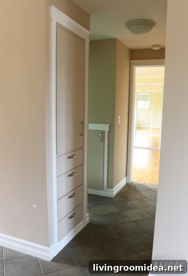 Farmhouse-Inspired Entry Hall: Before and After Transformation 12 hall-to-bedroom-before-photo