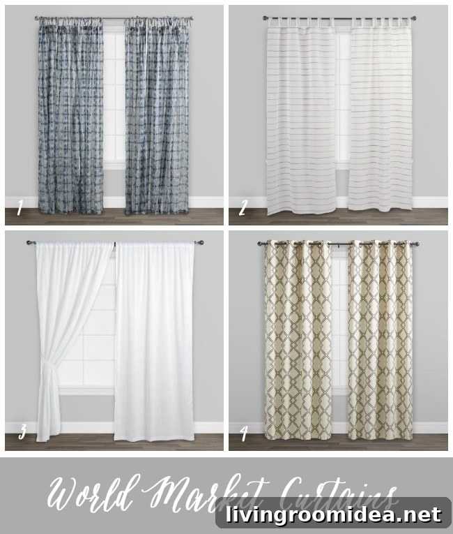 Curtains (source links in the post) to transform a room
