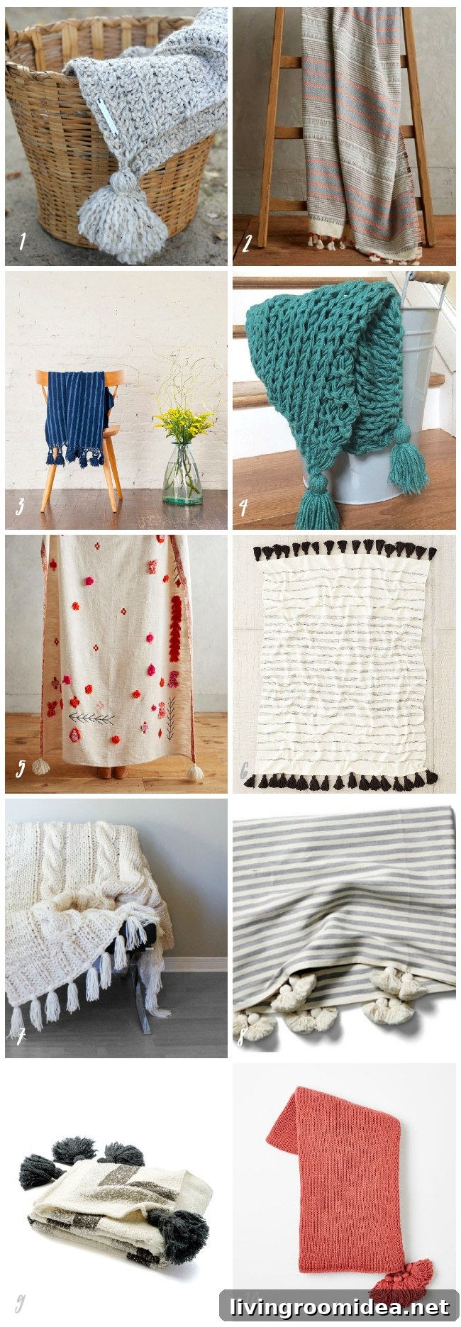 Cozy tassel throw blankets! Sources are in the post