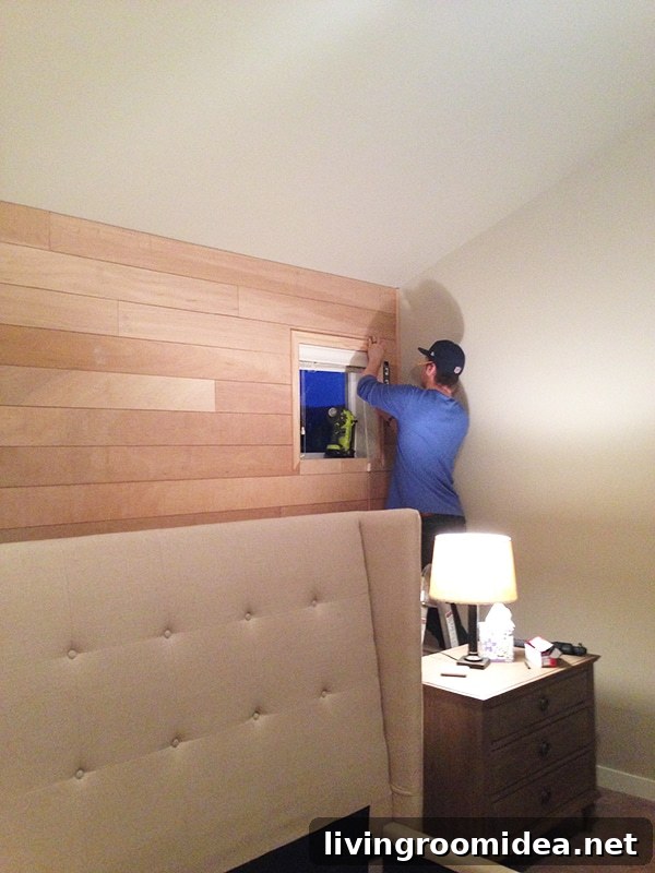 Add Character to a Builder-Grade Home: 10 Stylish Upgrades (Part 2) 6 plank-wall-update-in-progress