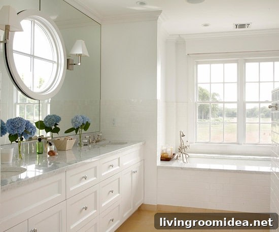 Round Window Design Ideas: Stylish Ways to Use Circular Windows 13 Round window inspiration - bathroom round window over sink