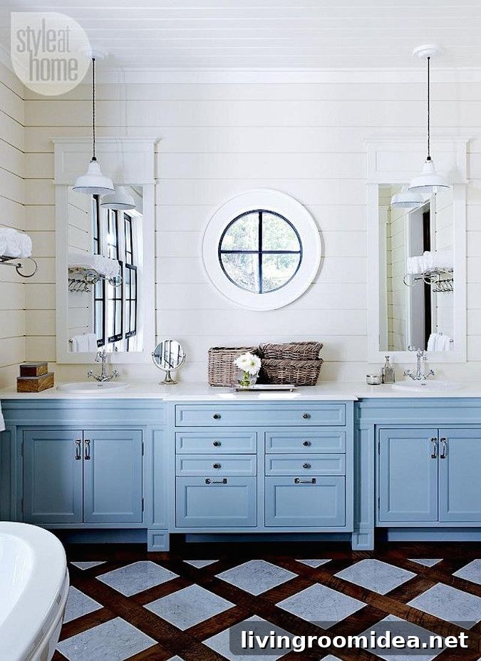 Round Window Design Ideas: Stylish Ways to Use Circular Windows 6 Round window inspiration - bathroom shiplap and round window