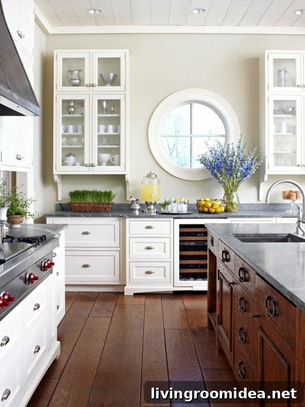 Round window inspiration - round window in kitchen  - McNulty Design 