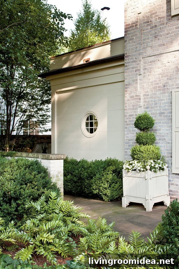 Round window inspiration - white brick exterior