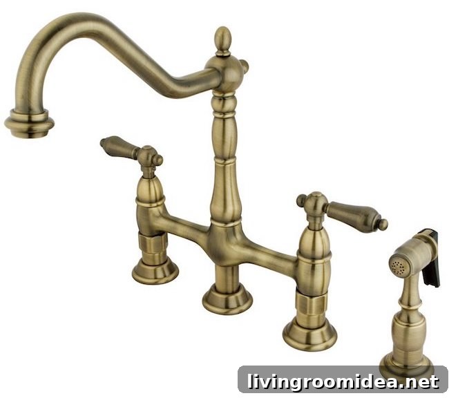 Brass faucet + kitchen faucet sources! 