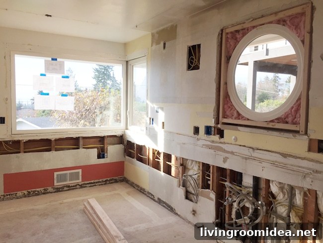 Kitchen Remodel Update: New Round Window Installation 3 new-round-window-in-the-kitchen