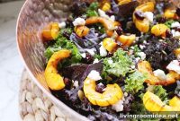 Kale Salad with Roasted Delicata Squash and Maple Vinaigrette