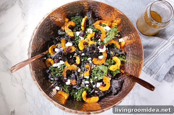 Kale Salad with Roasted Delicata Squash and Maple Vinaigrette 5 Vegetarian Thanksgiving Recipe: Kale Salad with Roasted Delicata Squash & Maple Vinaigrette