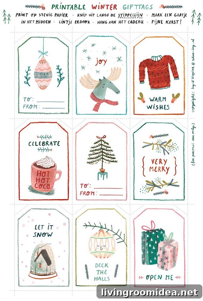 Adorable Free Printable Winter Gift Tags, click through for other designs!