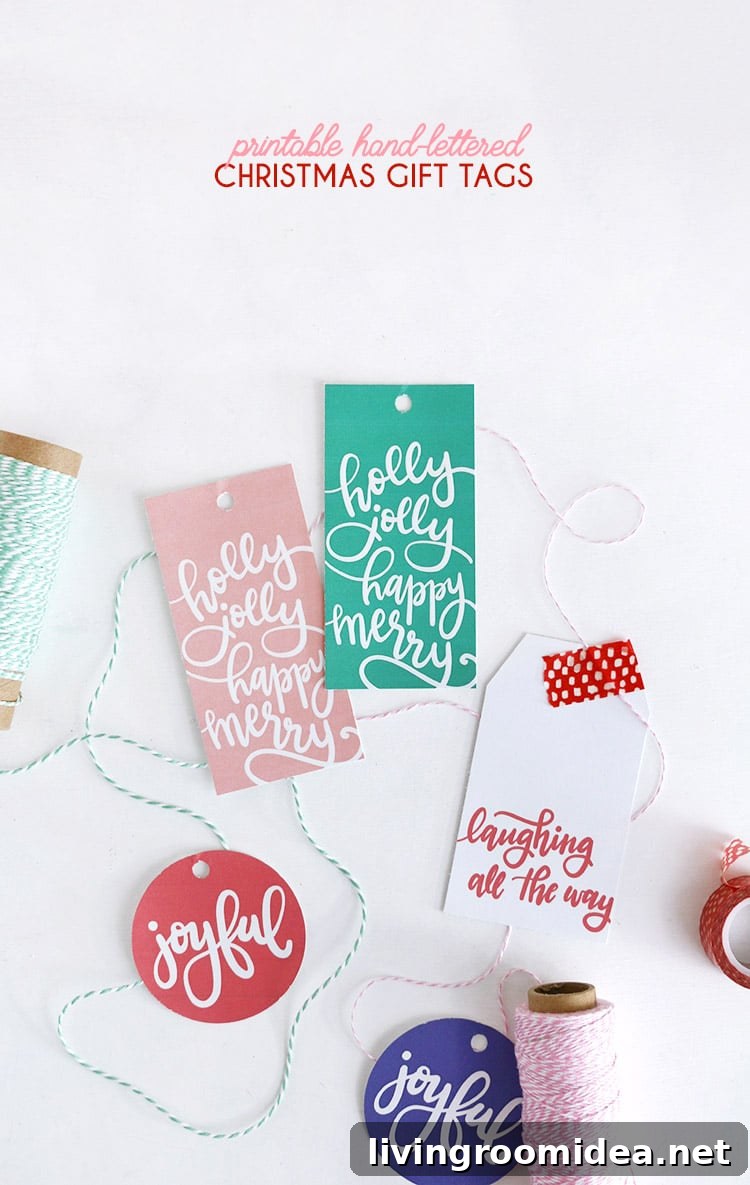 FREE Printable Handlettered Gift Tags!