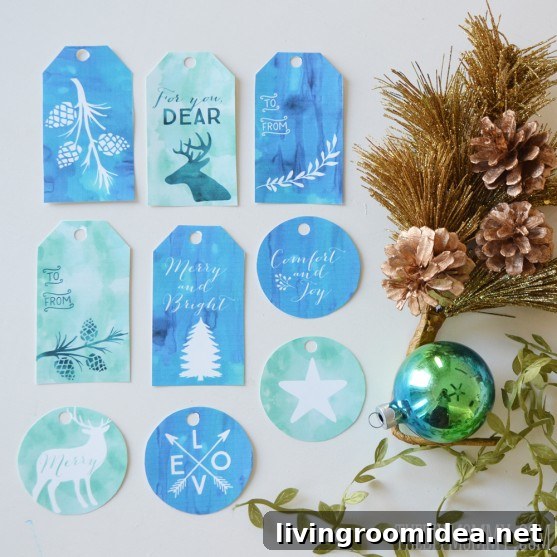FREE Printable Watercolor Gift Tags: Click through to download and print dozens of adorable Christmas gift tags.